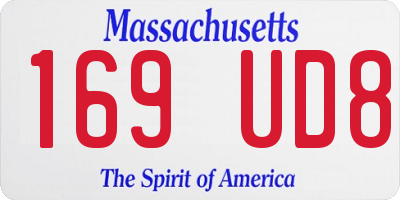 MA license plate 169UD8