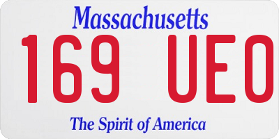MA license plate 169UE0