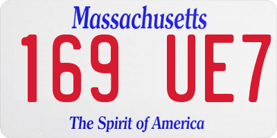 MA license plate 169UE7