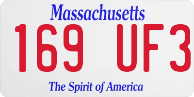 MA license plate 169UF3