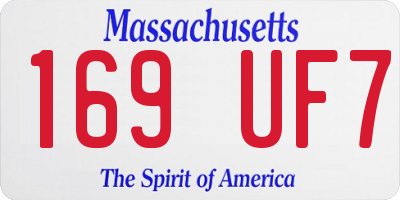 MA license plate 169UF7