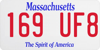 MA license plate 169UF8