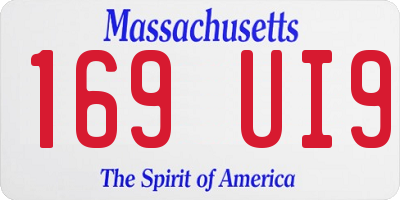 MA license plate 169UI9