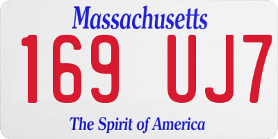MA license plate 169UJ7