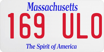 MA license plate 169UL0