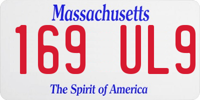 MA license plate 169UL9