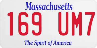 MA license plate 169UM7