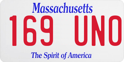 MA license plate 169UN0