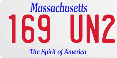 MA license plate 169UN2