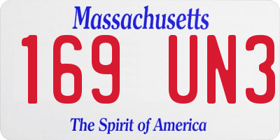 MA license plate 169UN3
