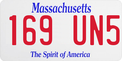 MA license plate 169UN5