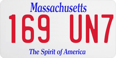 MA license plate 169UN7