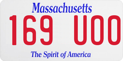 MA license plate 169UO0