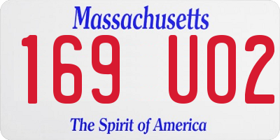 MA license plate 169UO2