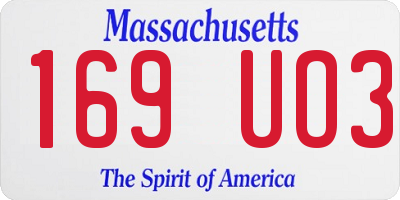 MA license plate 169UO3