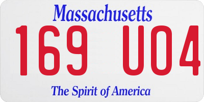 MA license plate 169UO4