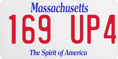 MA license plate 169UP4