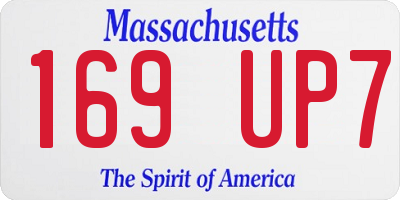 MA license plate 169UP7