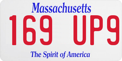 MA license plate 169UP9