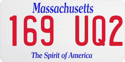 MA license plate 169UQ2