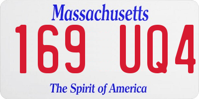 MA license plate 169UQ4