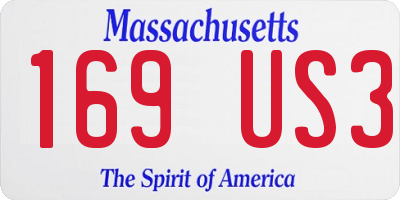 MA license plate 169US3