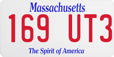 MA license plate 169UT3