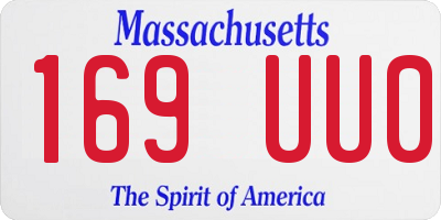 MA license plate 169UU0