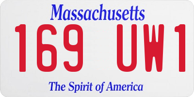 MA license plate 169UW1