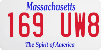 MA license plate 169UW8
