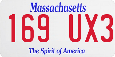 MA license plate 169UX3
