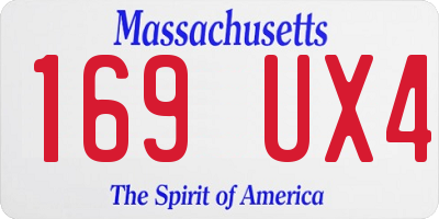 MA license plate 169UX4