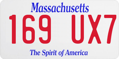MA license plate 169UX7