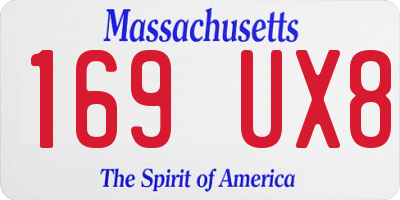 MA license plate 169UX8