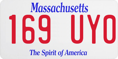 MA license plate 169UY0