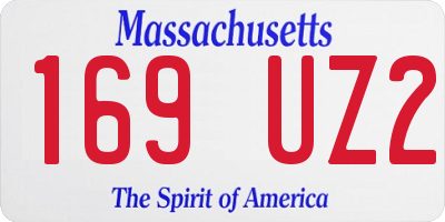 MA license plate 169UZ2