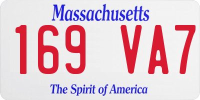 MA license plate 169VA7