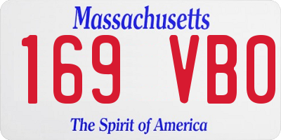 MA license plate 169VB0