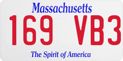 MA license plate 169VB3