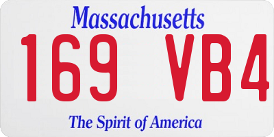 MA license plate 169VB4