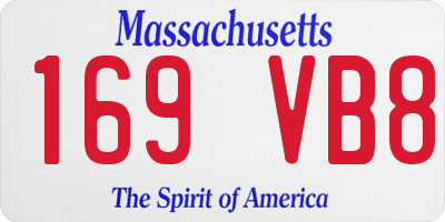 MA license plate 169VB8
