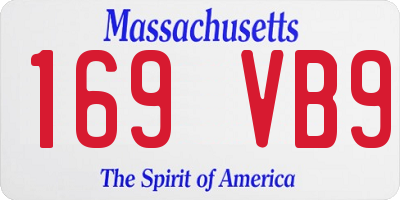 MA license plate 169VB9