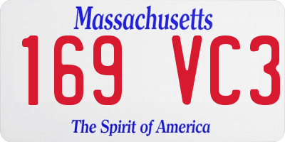 MA license plate 169VC3