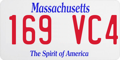 MA license plate 169VC4
