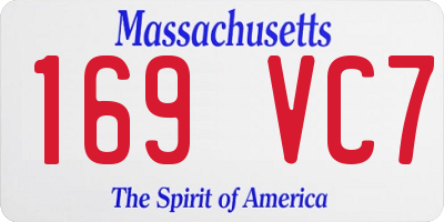 MA license plate 169VC7