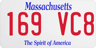 MA license plate 169VC8