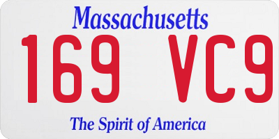 MA license plate 169VC9