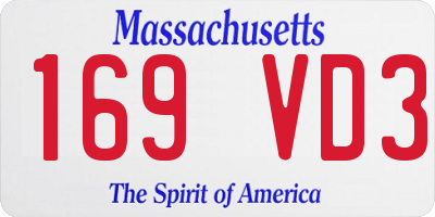 MA license plate 169VD3