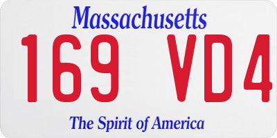 MA license plate 169VD4