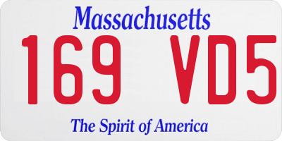 MA license plate 169VD5